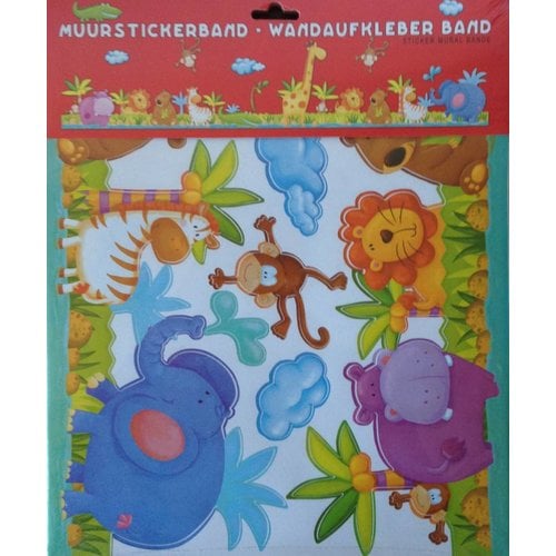 Muurstickerband Dierentuin voor kinderkamer Muurstickerband Dierentuin voor kinderkamer