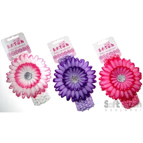 Soft Touch Haarband met grote Bloem - Sage Soft Touch Haarband met grote Bloem - Sage