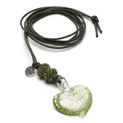 Proud MaMa Ketting glas Murano Hart - Green Proud MaMa Ketting glas Murano Hart - Green