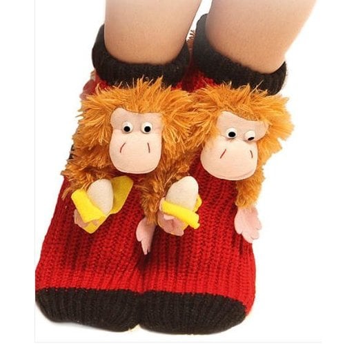 AMbDB Anti-slip slofsok met aap - Homesock monkey AMbDB Anti-slip slofsok met aap - Homesock monkey
