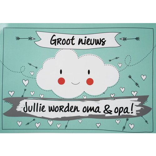 Kraskaart - Jullie worden Opa en Oma! - Funny Clouds Kraskaart - Jullie worden Opa en Oma! - Funny Clouds
