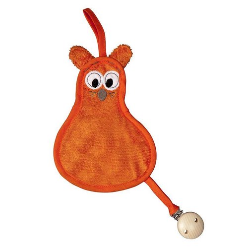 Timboo Bamboe Speenknuffeltje 3-in-1 - Beer Oranje Timboo Bamboe Speenknuffeltje 3-in-1 - Beer Oranje