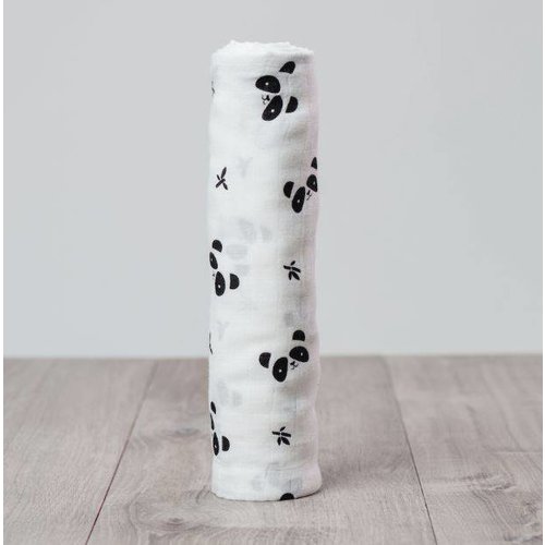 Lulujo Bamboe swaddle Panda 120 x 120 cm Lulujo Bamboe swaddle Panda 120 x 120 cm