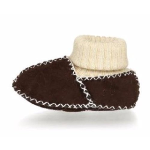 Playshoes Winterslofjes van lamsleder Donkerbruin Playshoes Winterslofjes van lamsleder Donkerbruin