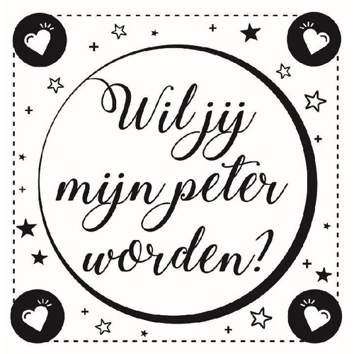 Minimou Wijnetiket Sticker - Wil je mijn Peter worden? Black&White Minimou Wijnetiket Sticker - Wil je mijn Peter worden? Black&White