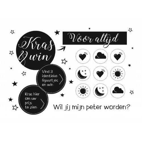 Minimou Kraskaart Peter Black&White - Wil je mijn Peter worden? Minimou Kraskaart Peter Black&White - Wil je mijn Peter worden?