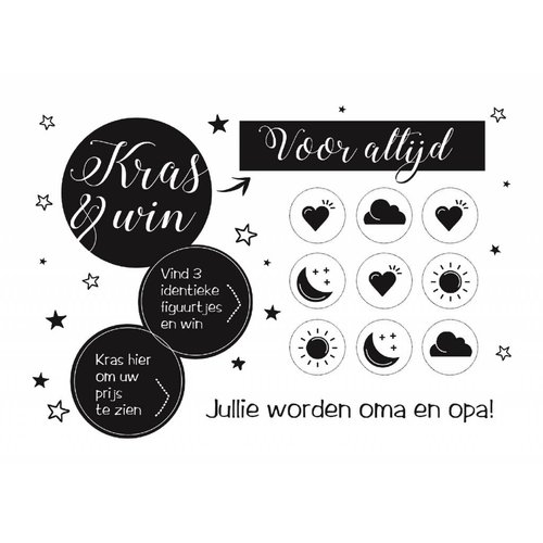Kraskaart - Jullie worden Opa en Oma! - Black&White Kraskaart - Jullie worden Opa en Oma! - Black&White