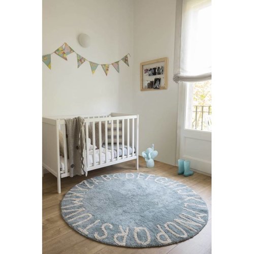 Lorena Canals Round ABC Vintage Blue - Natural Lorena Canals Round ABC Vintage Blue - Natural