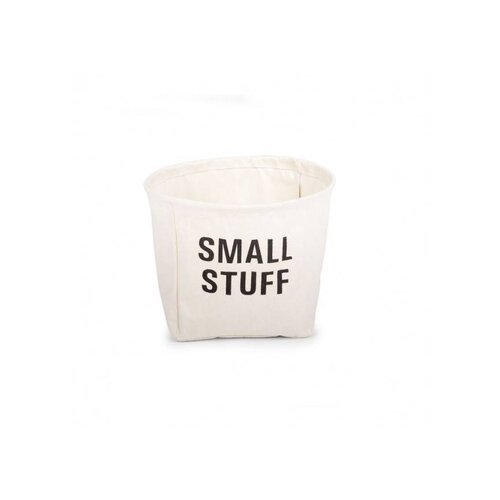 Childwood Witte mand katoen met zwart opschrift Small Stuff Childwood Witte mand katoen met zwart opschrift Small Stuff