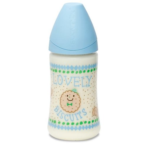 Suavinex Babyfles 270 ml Blue Biscuit Anat. Suavinex Babyfles 270 ml Blue Biscuit Anat.