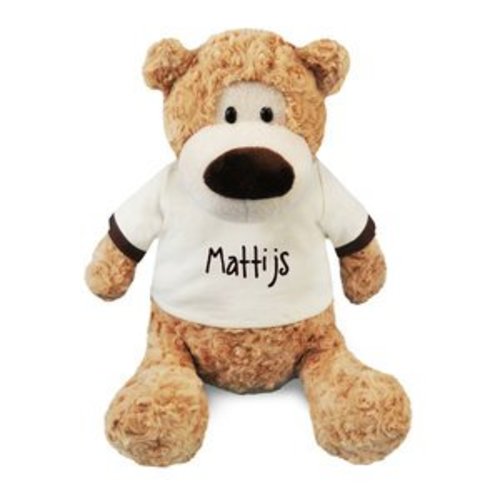 Grote bruine beer Felix in T-shirt met eigen tekst of naam Grote bruine beer Felix in T-shirt met eigen tekst of naam