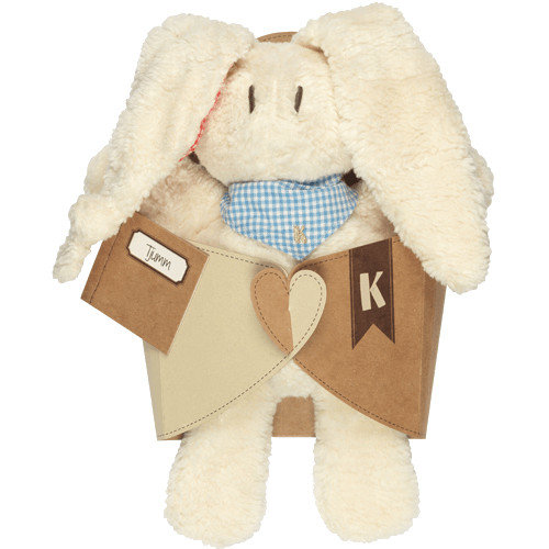 Keptin-Jr Tjumm - Knuffelkonijn met blauw slabje, rood oor Keptin-Jr Tjumm - Knuffelkonijn met blauw slabje, rood oor