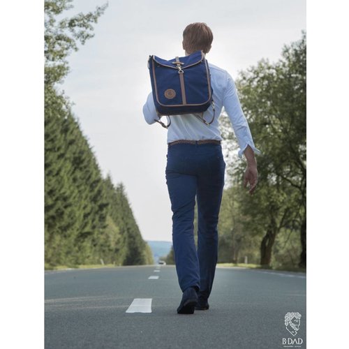 B-DAD Stoere luiertas rugzak voor papa's - Blauw/Cognac - Canvas B-DAD Stoere luiertas rugzak voor papa's - Blauw/Cognac - Canvas