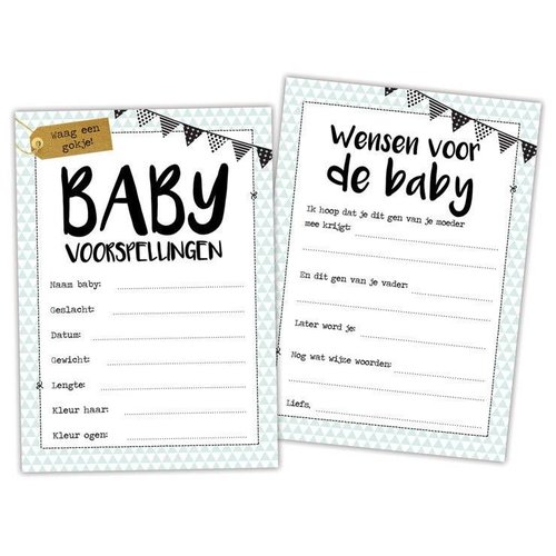 Hippe Kaartjes Baby invulkaartjes voor babyshower Hippe Kaartjes Baby invulkaartjes voor babyshower