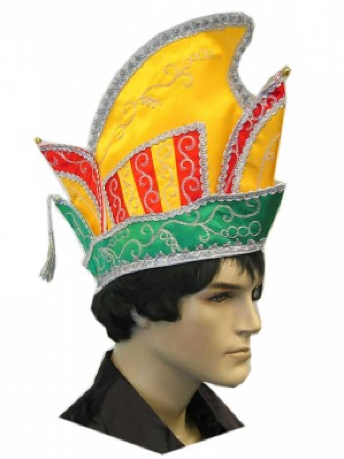 Prinsenmuts rood/geel/groen e carnavalskleding