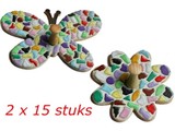 Cristallo Kledinghanger Bloem/Vlinder 2x15 stuks mozaiekpakket