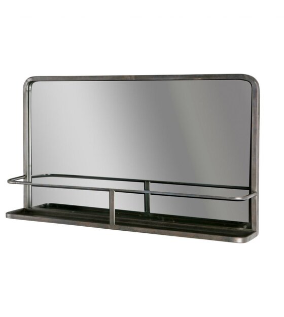 Bepurehome Spiegel Reflexion Schwarz Metall 85x18x52cm Wonen Met Der Reflexionsspiegel Bepurehome Ist Ein Fantastischer Spiegel Aus Metall Und Farbe Antiken Schwarz Horizontale Form Das Regal Im