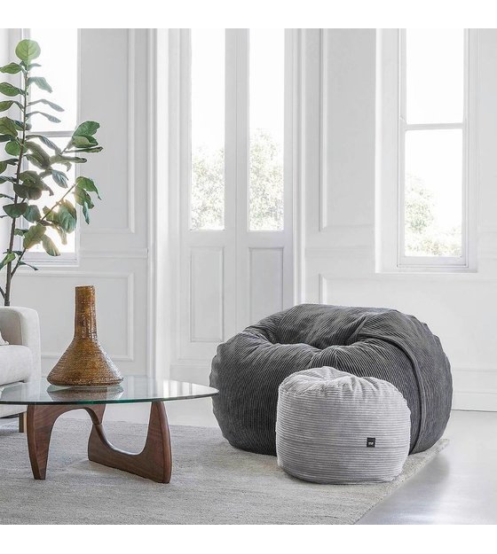Vetsak Ottoman Cord Samt grau gerippte Samt Ø60x60cm 100 Liter ... Vetsak Ottoman Cord Samt grau gerippte Samt Ø60x60cm 100 Liter ...