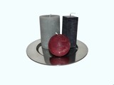 Kaarsen plateau 3 st. Rond Zilver Ø 31 cm