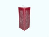 Kaars Vierkant Rustique Bordeaux Rood 6x6x16 cm