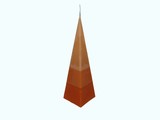 Kaars Piramide TriColor Oranje 6x6x23 cm