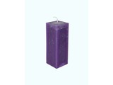 Kaars Vierkant Rustique Paars 6x6x16 cm