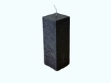 Kaars Vierkant Rustique Zwart 6x6x16 cm