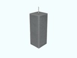 Kaars Vierkant Rustique Grijs 6x6x16 cm