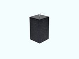 Kaars Vierkant Rustique Zwart 6x6x10 cm