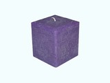 Kaars Vierkant Groot Rustique Paars 10x10x10 cm
