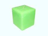 Kaars Vierkant Groot Rustiek Fluor Groen 10x10x10 cm