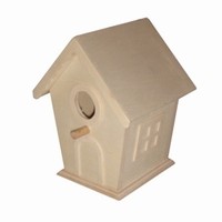 Houten vogelhuisje om zelf te pimpen
