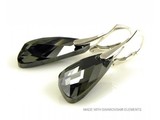 Silber Ohrringe mit Swarovski Elements Wing "Silver Night"