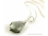 Zilveren Ketting met Swarovski Elements Baroque "Black Diamond"