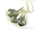 Bijou Gio Design™ Set Silber Ohrringe und Halskette mit Swarovski Elements Baroque "Black Diamond"