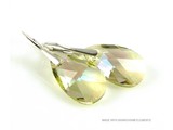 Silber Ohrringe mit Swarovski Elements Pear-Shaped "Luminous Green"