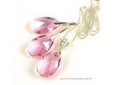 Bijou Gio Design™ Set Silber Ohrringe und Halskette mit Swarovski Elements Pear-Shaped "Light Rose"