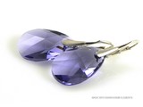 Orecchini in argento con Swarovski Elements Pear-Shaped "Tanzanite"