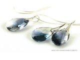 Bijou Gio Design™ Set Silber Ohrringe und Halskette mit Swarovski Elements Pear-Shaped "Crystal-Montana Blend"