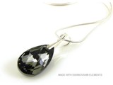 Silver Necklace with Swarovski Elements Pear-Shaped "Crystal Silver Night"