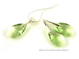 Bijou Gio Design™ Set Silber Ohrringe und Halskette mit Swarovski Elements Pear-shaped "Peridot"