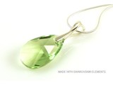 Zilveren Ketting met Swarovski Elements Pear-Shaped "Peridot"