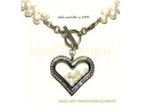 Bijou Gio Design™ Perlenkette mit Edelstahlspeicher Medaillon, Mini-Foto Charme und Miniperlen