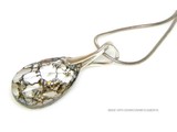 Silver Necklace with Swarovski Elements Pear-Shaped "Crystal Gold Patina"