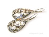 Silver Earrings with Swarovski Elements Pear-Shaped "Crystal Gold Patina"
