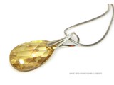 Silver Necklace with Swarovski Elements Pear-Shaped "Golden Shadow"