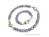 Bijou Gio Design™ Set Edelstahl Perlen Armband und Perlenkette
