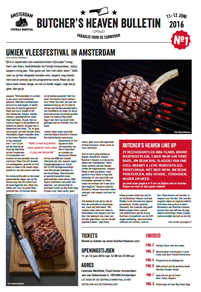 Butcher's Heaven Bulletin Slagerij De Leeuw