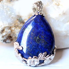 lapis lazuli with silver pendant matryoshka perfect gift for all