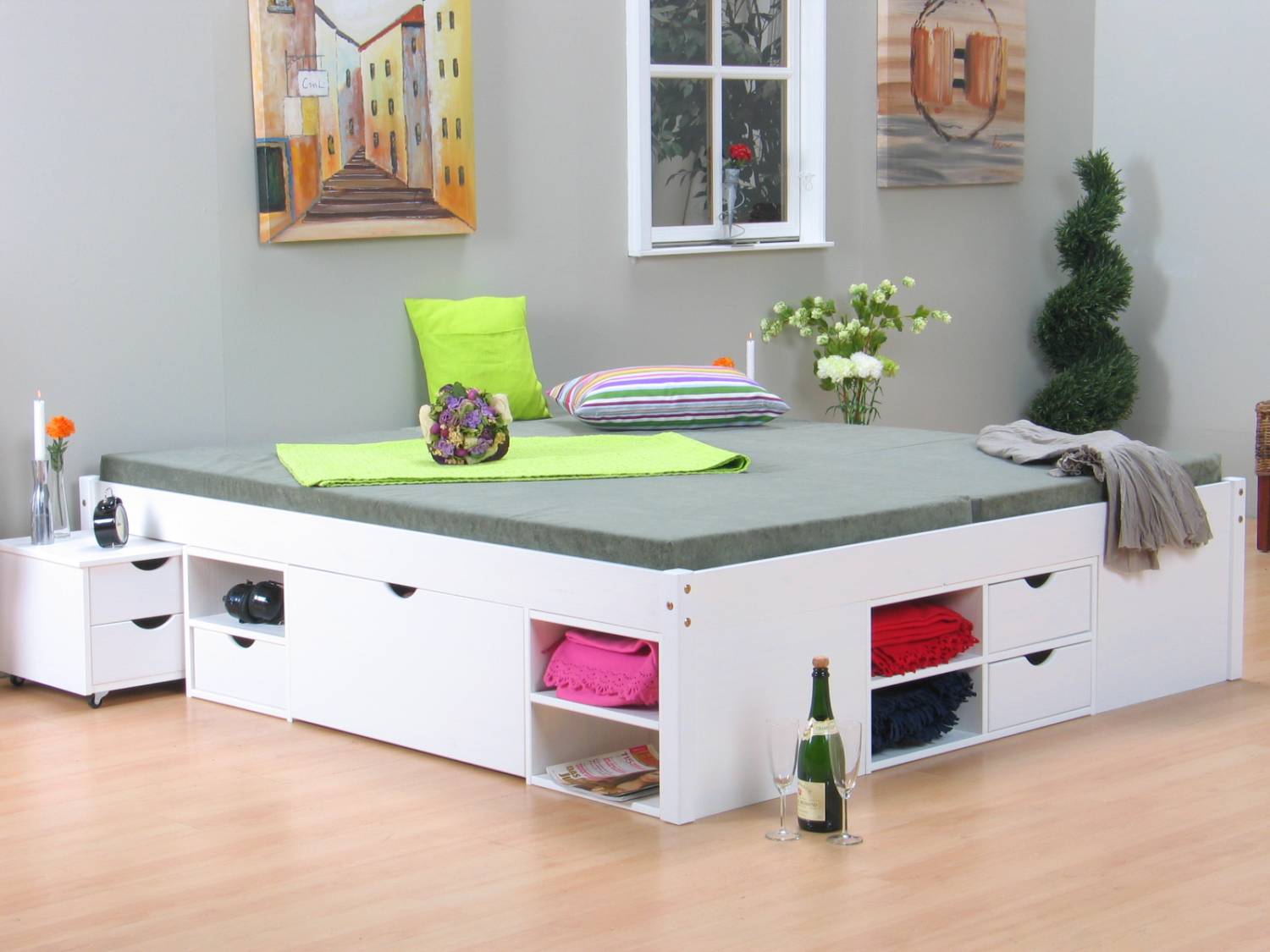 Tweepersoonsbed met opbergruimte Till wit 180x200 Tweepersoonsbed met opbergruimte Till wit 180x200
